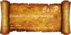Csatári Petronella névjegykártya